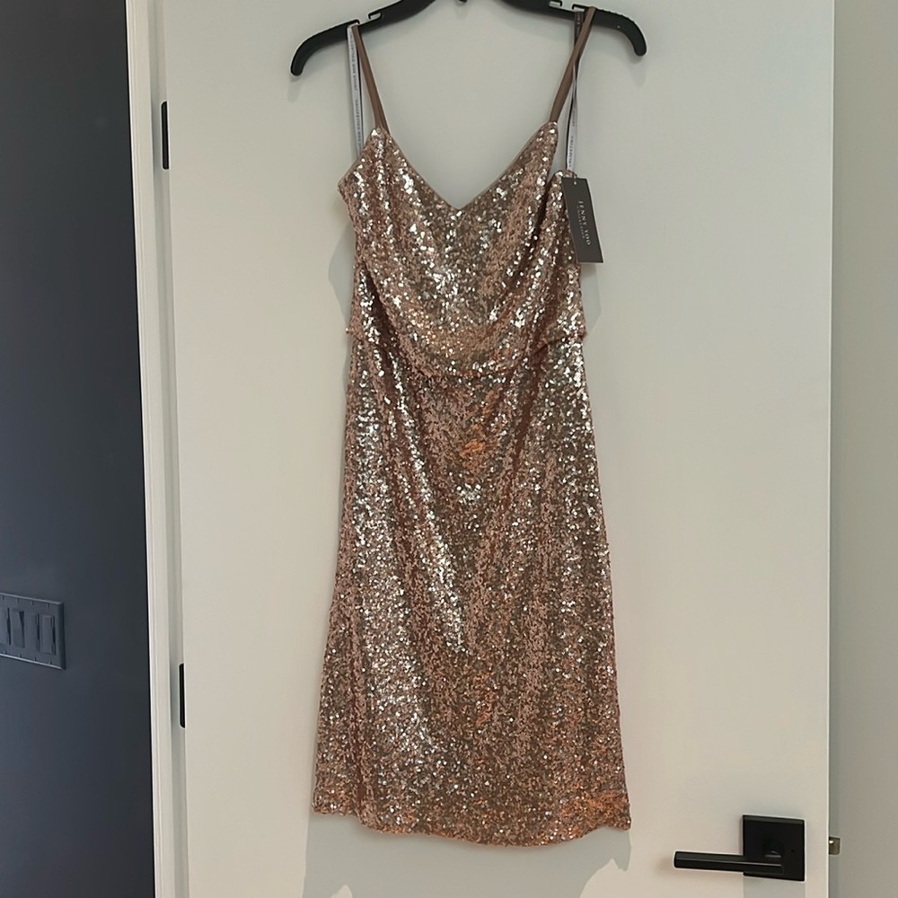 Jenny Yoo Emery Rose Gold Sequin dress, size 2
